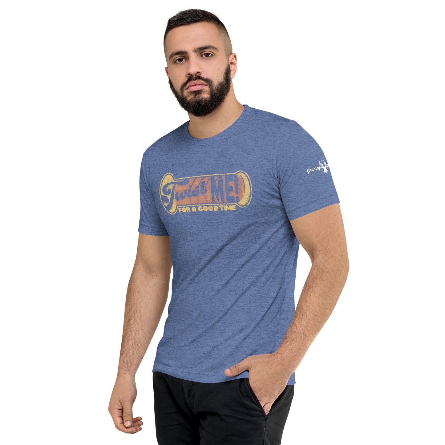 Twist ME! - Throttle Typography Triblend Biker T-Shirt