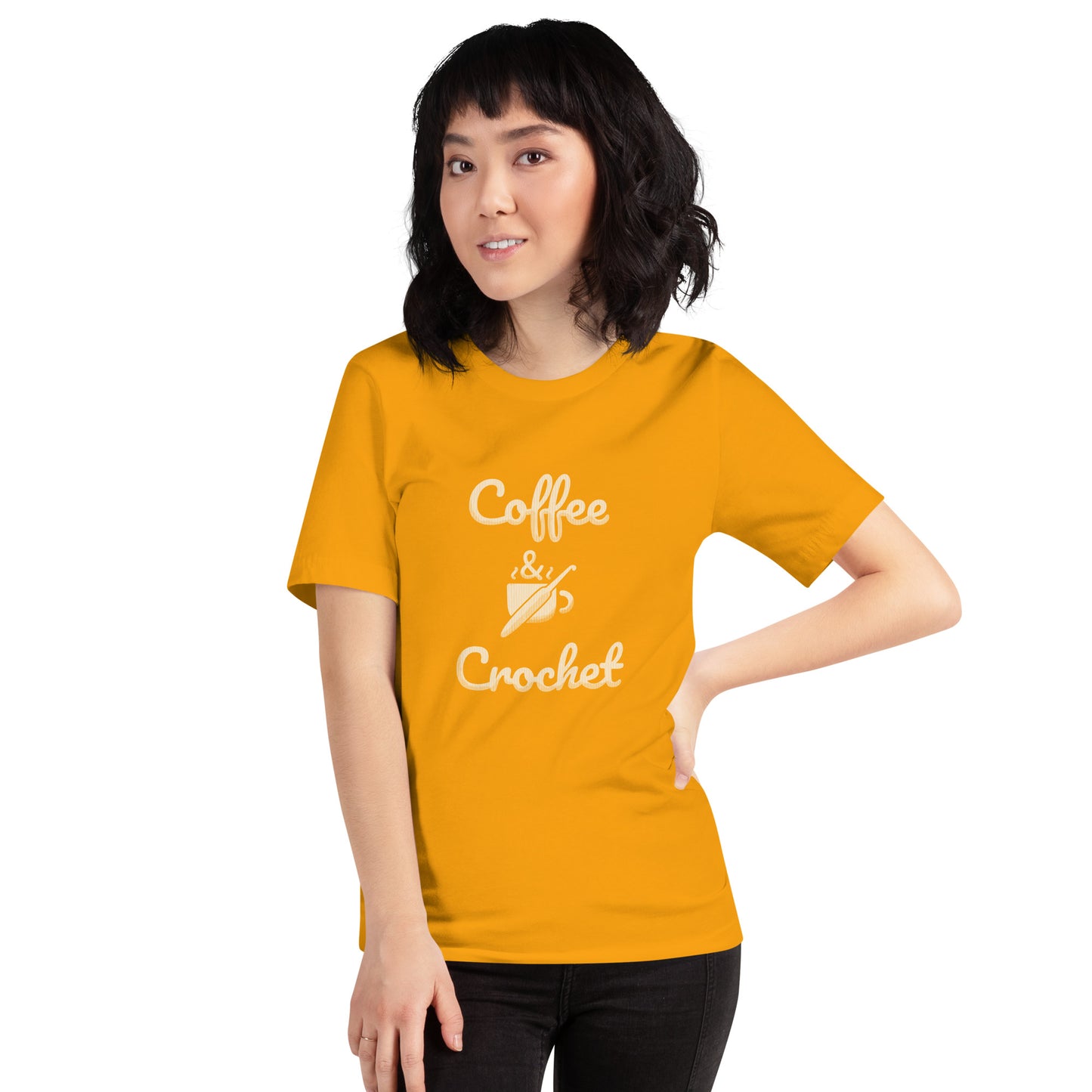 Coffee and Crochet - Funny Crafting Unisex t-shirt