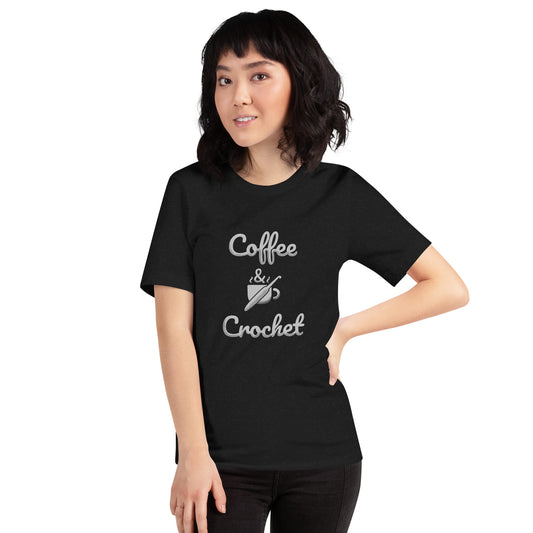 Coffee and Crochet - Funny Crafting Unisex t-shirt